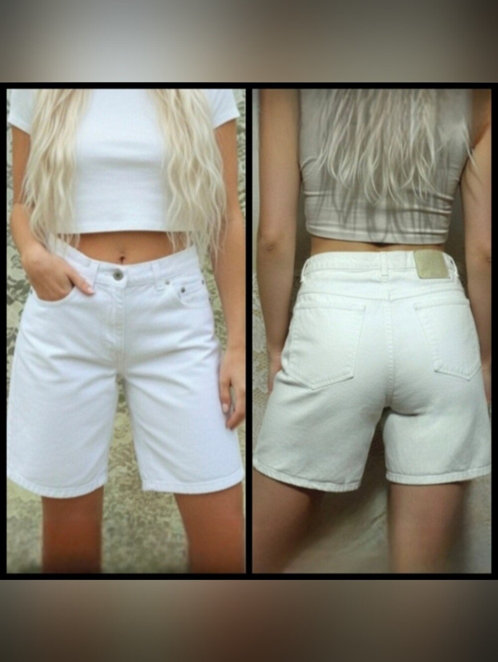 Vtg 80s 90s authentico Forenza white super high waist denim mom jean shorts 4/6